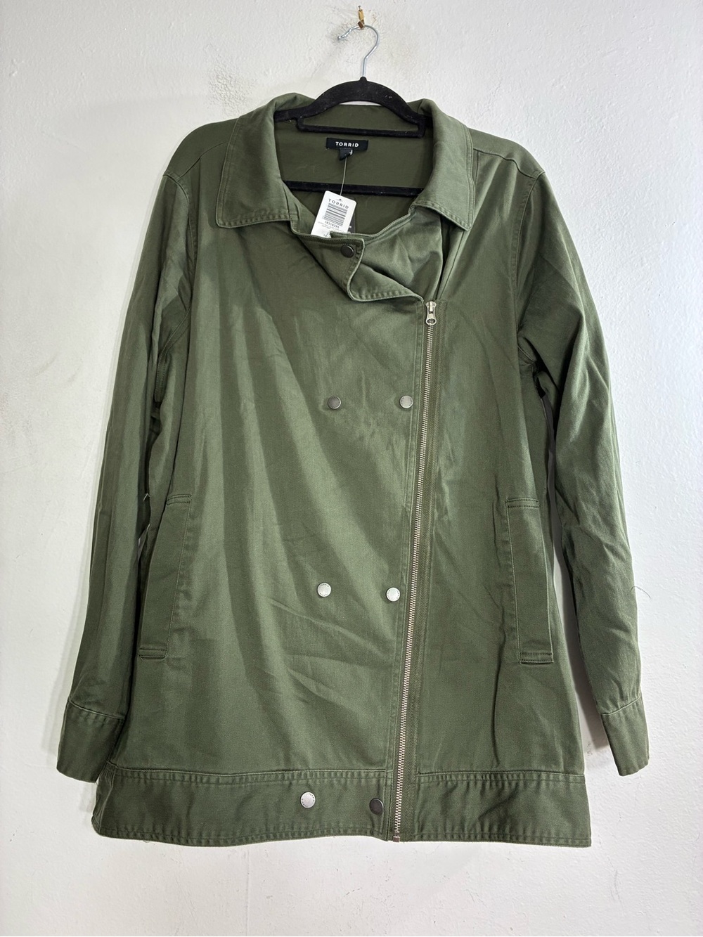 torrid Olive Green Asymmetrical Utility Jacket